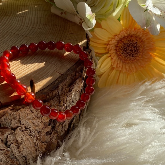 Carnelian Beaded Bracelet - Picture 1 of 4